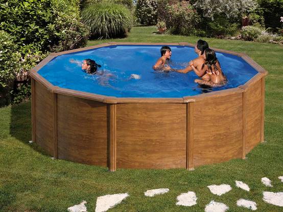 Gré - Piscine acier aspect bois Gré Pacific ronde 4,80 x 1,22 m - Gré - Image 1