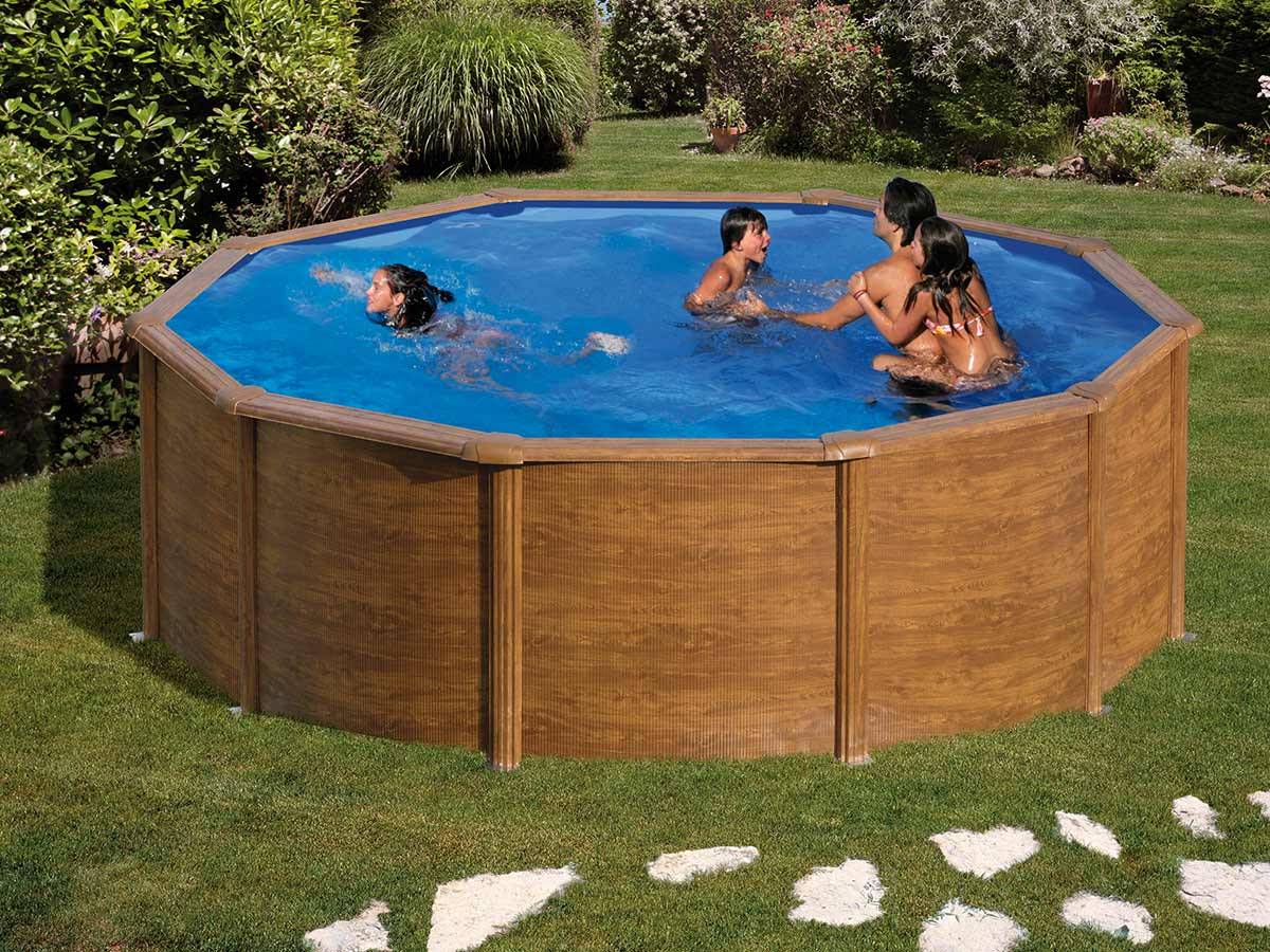 Gré - Piscine acier aspect bois Gré Pacific ronde 4,80 x 1,22 m - Gré - Image 1