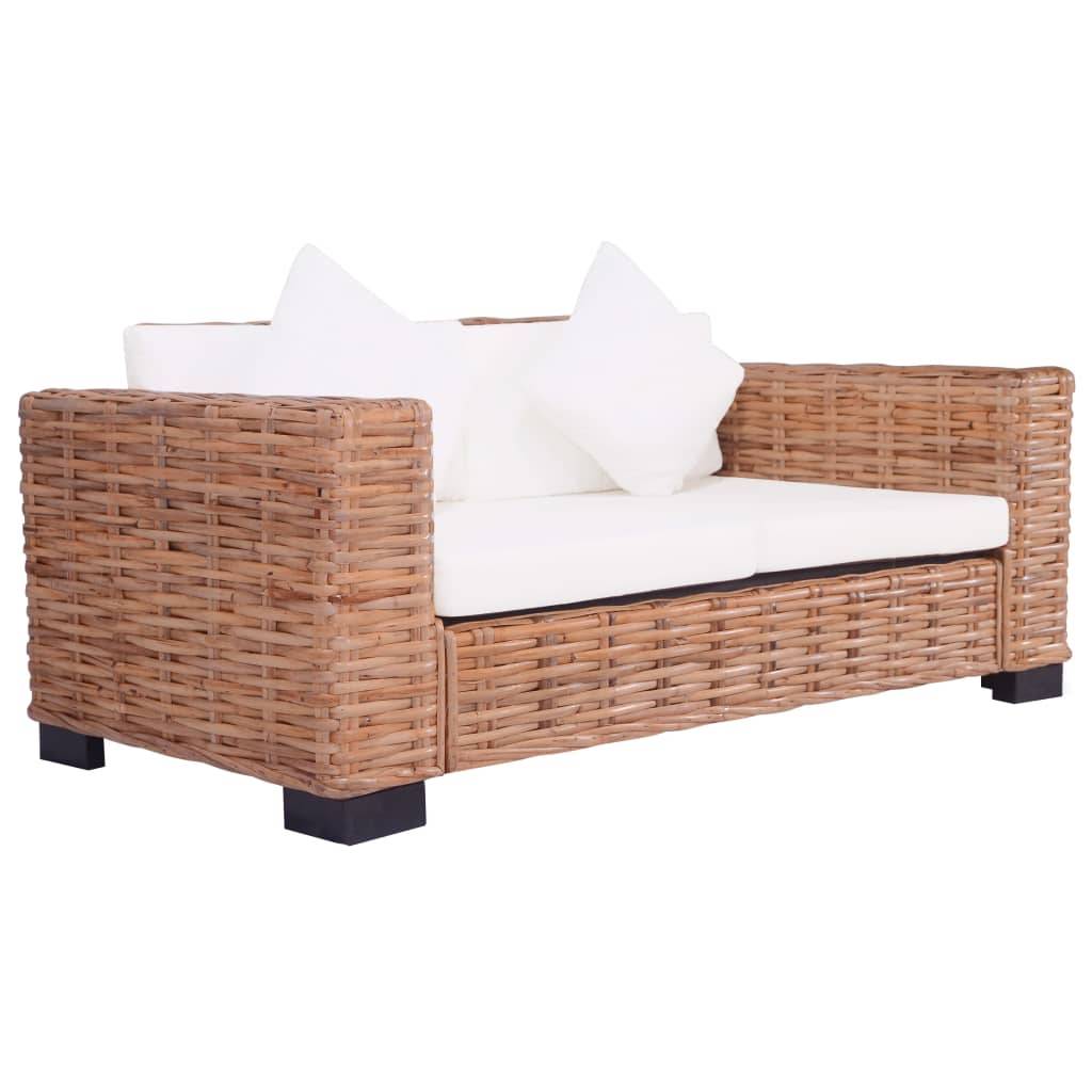 Vidaxl - Ensemble de canapés de jardin 2 pcs avec coussins Rotin naturel vidaXL 276283 - Image 7