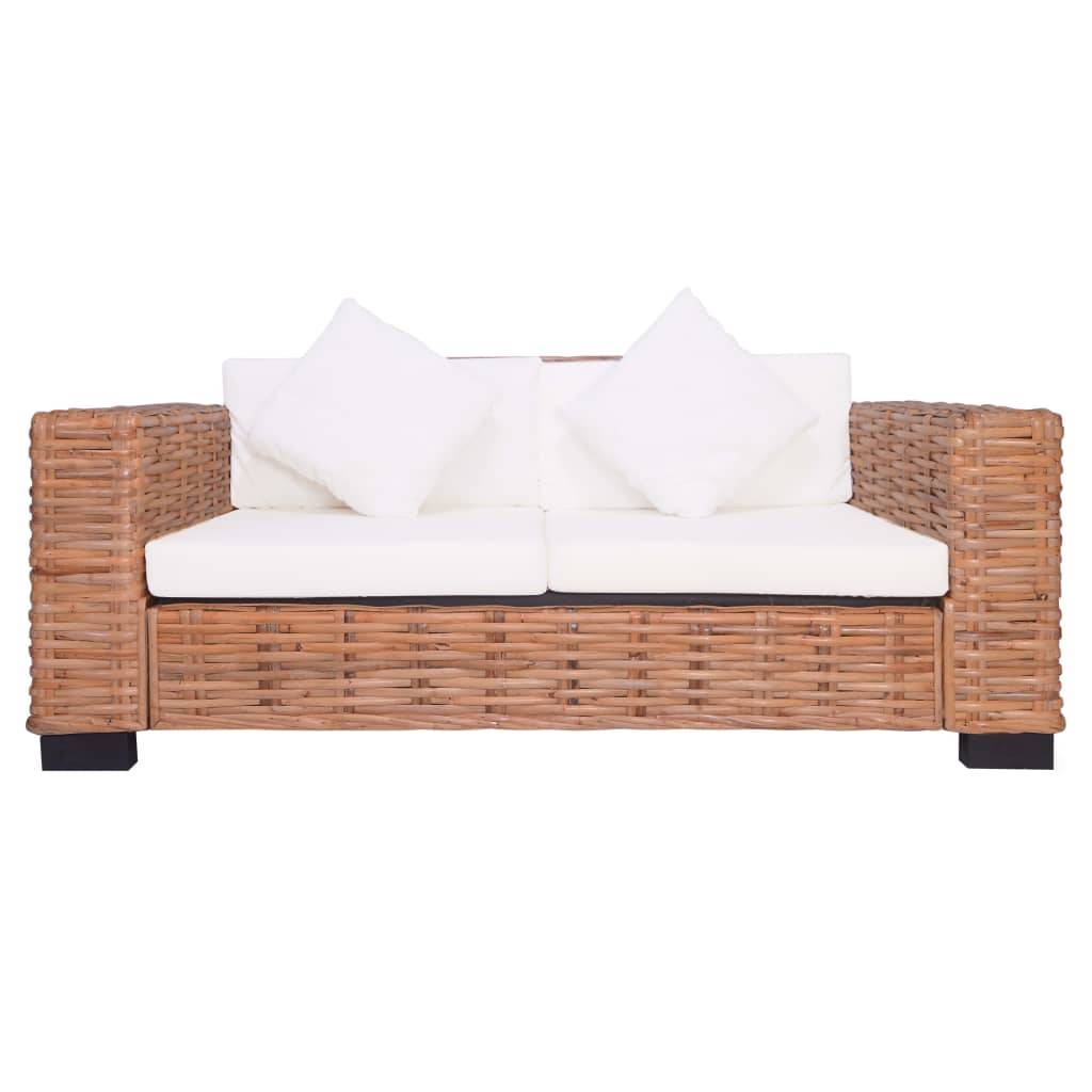 Vidaxl - Ensemble de canapés de jardin 2 pcs avec coussins Rotin naturel vidaXL 276283 - Image 2