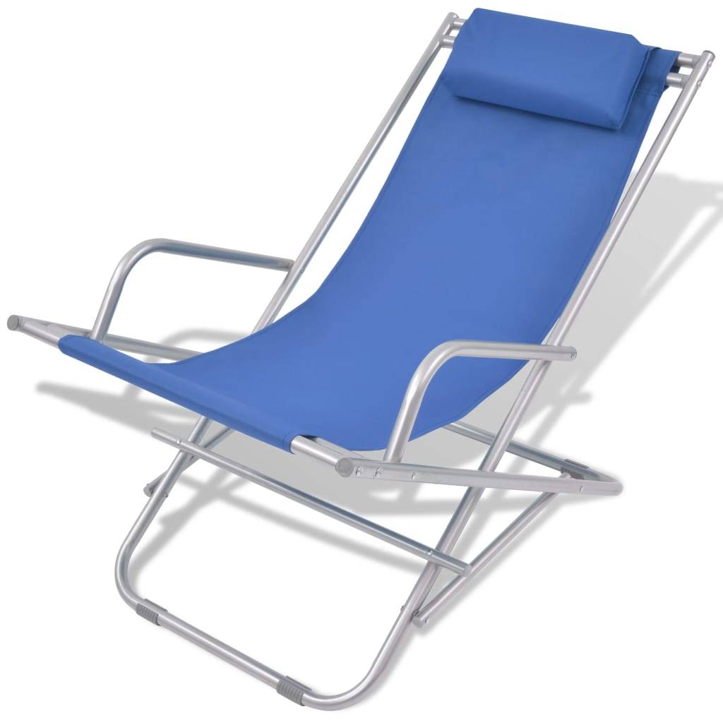 Helloshop26 - Chaises inclinables de terrasse 2 pcs acier bleu - Image 2