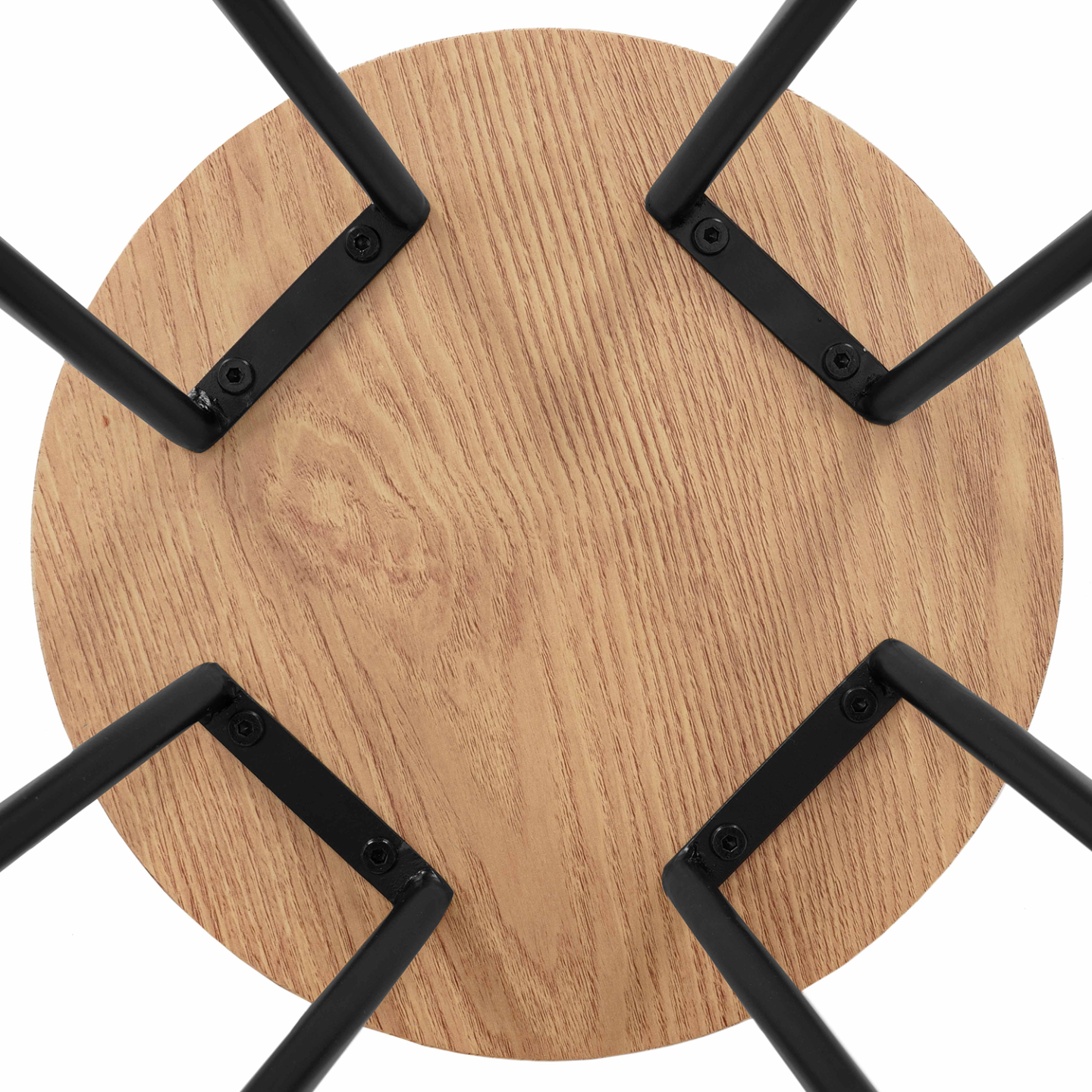 Lot de 2 tabourets de bar DUBLIN assise ronde design industriel - Image 7