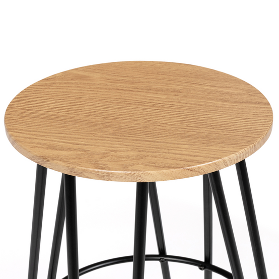Lot de 2 tabourets de bar DUBLIN assise ronde design industriel - Image 5