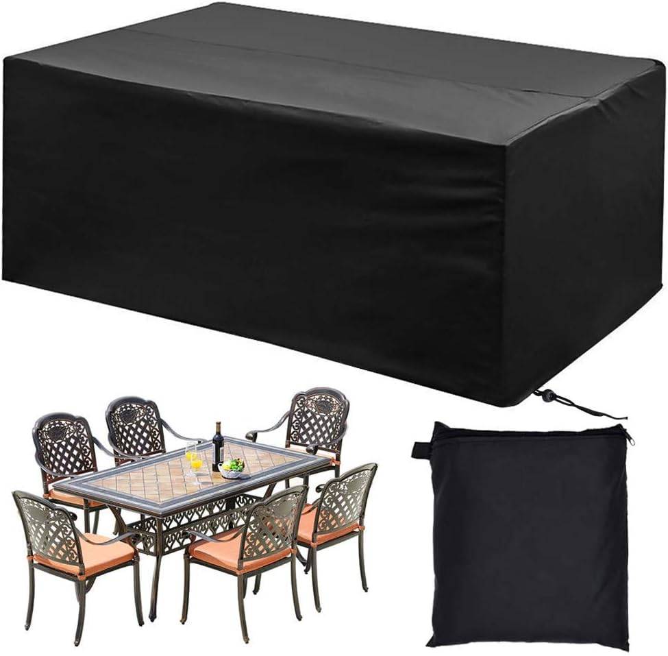 IntiMeg - Housse de protection d'extérieur,Housse Table de Jardin pour Tables,Chaise200x160x70cm,noir IntiMeg - Image 1