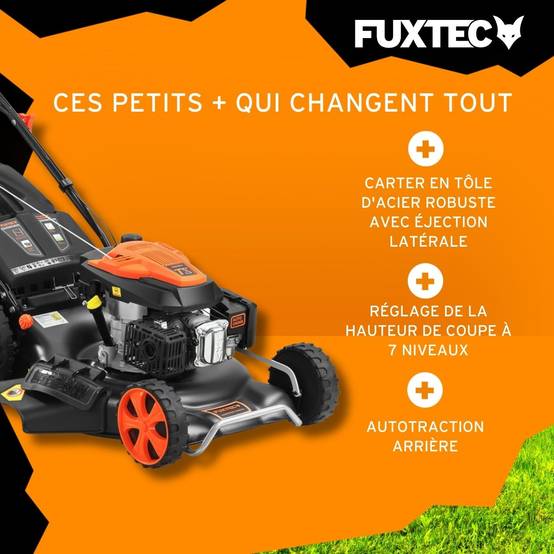 FUXTEC - Tondeuse thermique autotractée 196 cm³ coupe 53 cm bac 70 L 6 CV - Fuxtec - Image 4