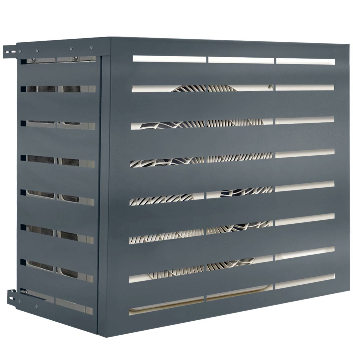 Cache climatiseur métal gris anthracite protection unité extérieur 95 x 48 x 80 cm - Image 2