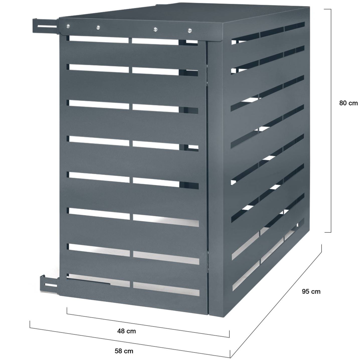 Cache climatiseur métal gris anthracite protection unité extérieur 95 x 48 x 80 cm - Image 5