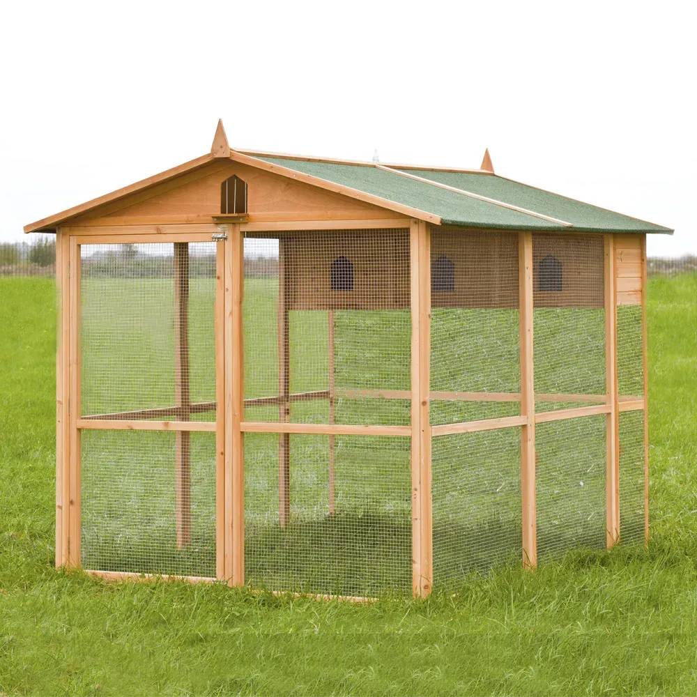 Pigeonnier bois 3 cases avec volière galvanisée – 130 x 160 cm - Image 1