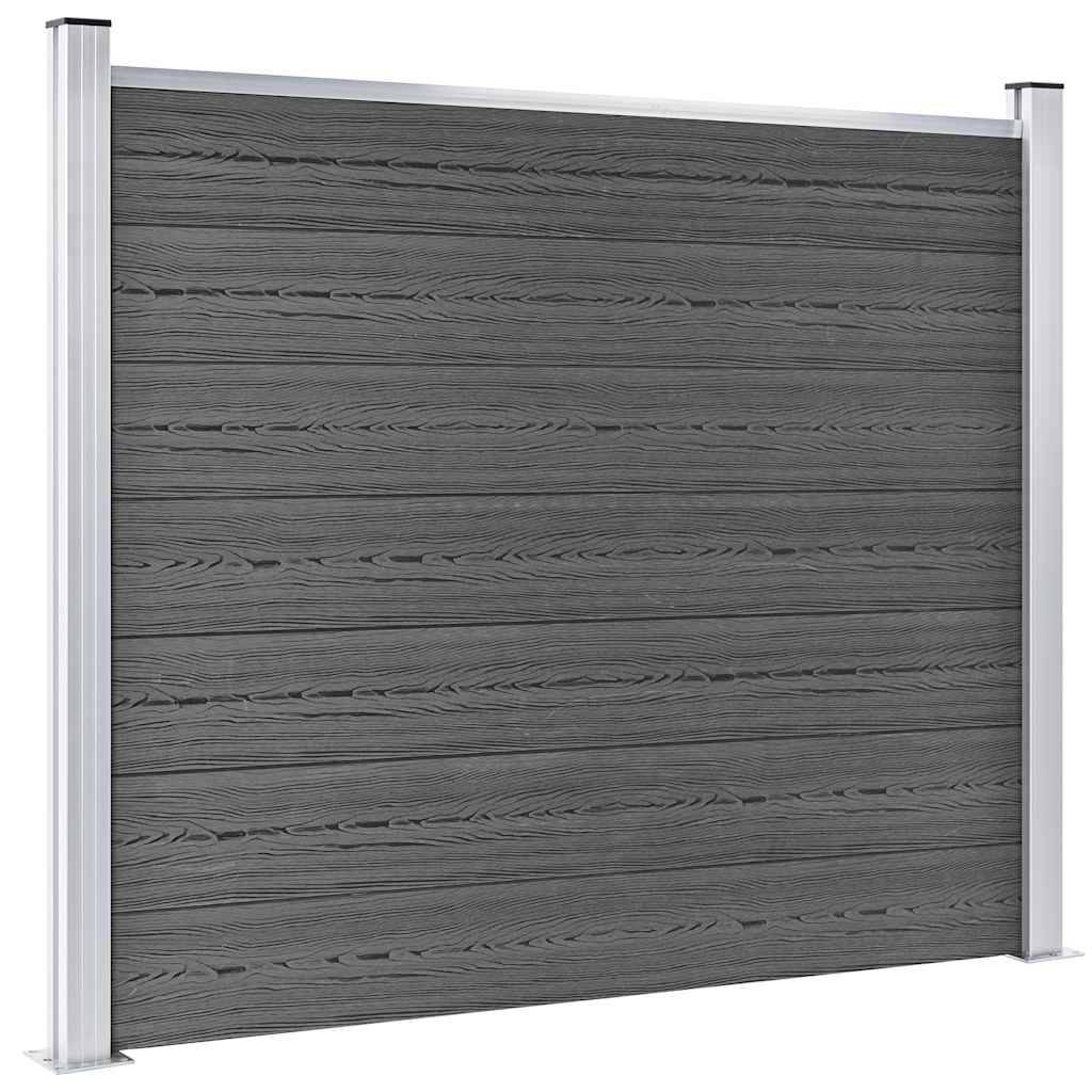 PANGIVO - Ensemble de panneau de clôture WPC noir 872 x 146 cm - PANGIVO - Image 4