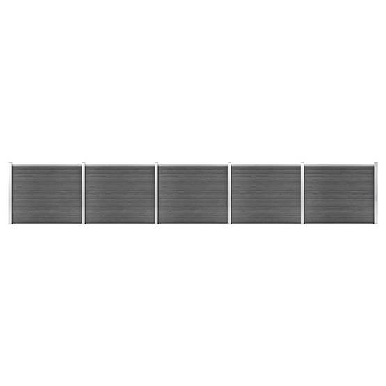 PANGIVO - Ensemble de panneau de clôture WPC noir 872 x 146 cm - PANGIVO - Image 1