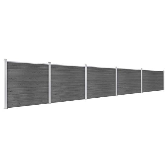 PANGIVO - Ensemble de panneau de clôture WPC noir 872 x 146 cm - PANGIVO - Image 2