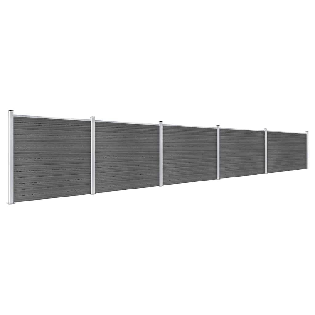 PANGIVO - Ensemble de panneau de clôture WPC noir 872 x 146 cm - PANGIVO - Image 2