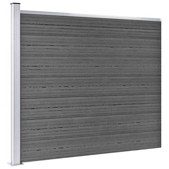 PANGIVO - Ensemble de panneau de clôture WPC noir 872 x 146 cm - PANGIVO - Image 3