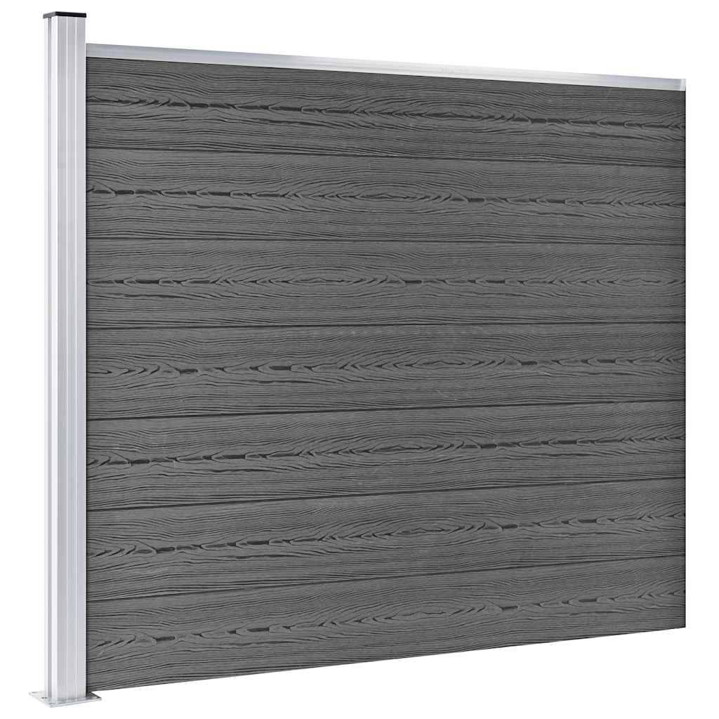 PANGIVO - Ensemble de panneau de clôture WPC noir 872 x 146 cm - PANGIVO - Image 3