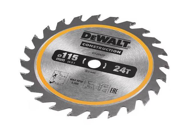 Lame de scie circulaire sans fil 24 dents 115x9,5mm - DEWALT - DT20420-QZ - Image 1