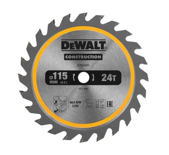 Lame de scie circulaire sans fil 24 dents 115x9,5mm - DEWALT - DT20420-QZ - Image 2