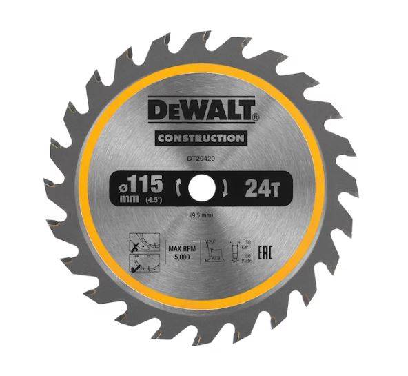 Lame de scie circulaire sans fil 24 dents 115x9,5mm - DEWALT - DT20420-QZ - Image 2