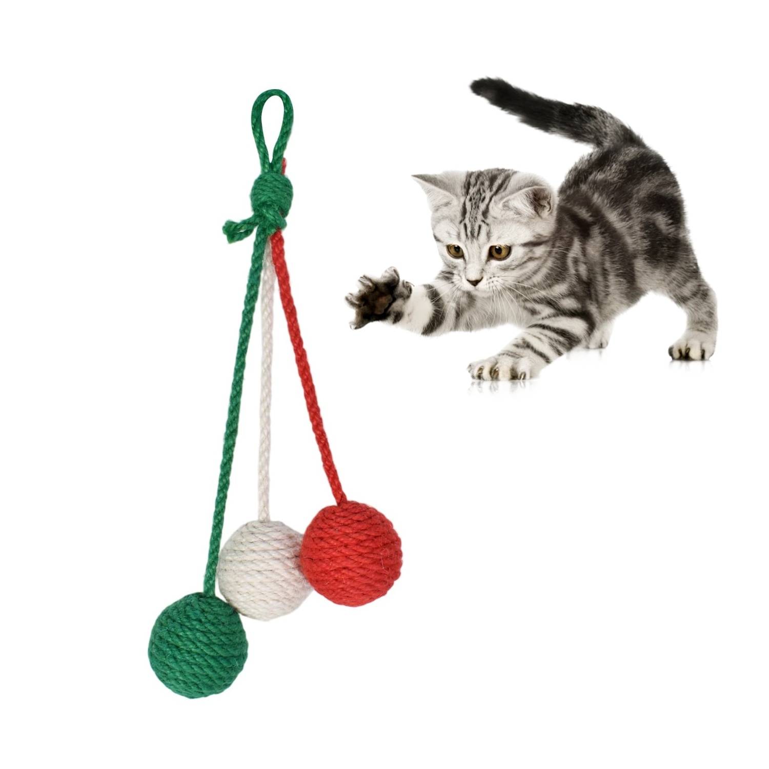 DtopbuyAge - Pelota sisal con campana - Juguete interactivo para gatos DtopbuyAge - Image 1