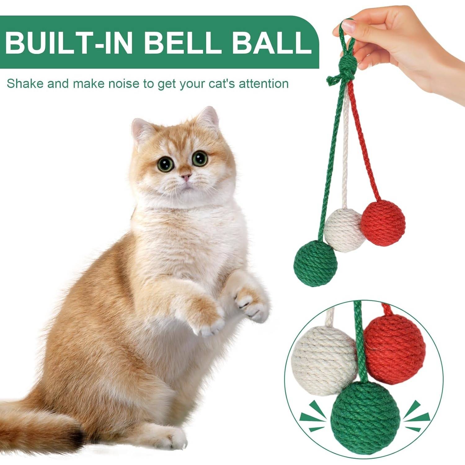 DtopbuyAge - Pelota sisal con campana - Juguete interactivo para gatos DtopbuyAge - Image 4
