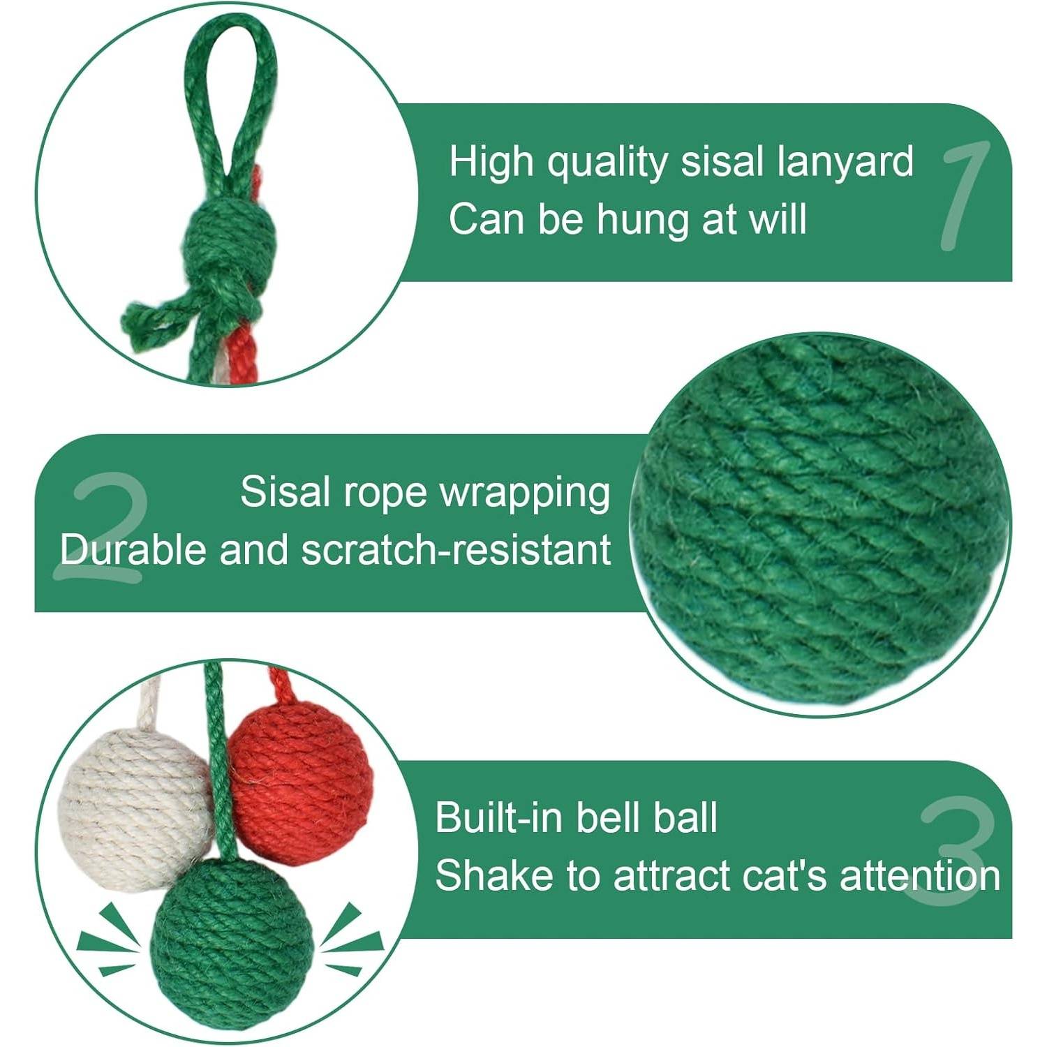 DtopbuyAge - Pelota sisal con campana - Juguete interactivo para gatos DtopbuyAge - Image 3