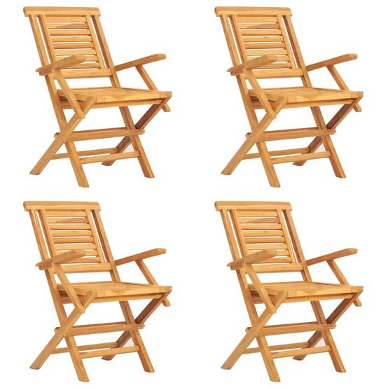 Ensemble de 5 pcs table de jardin avec chaises - mobilier de jardin Bois de teck massif - Image 3