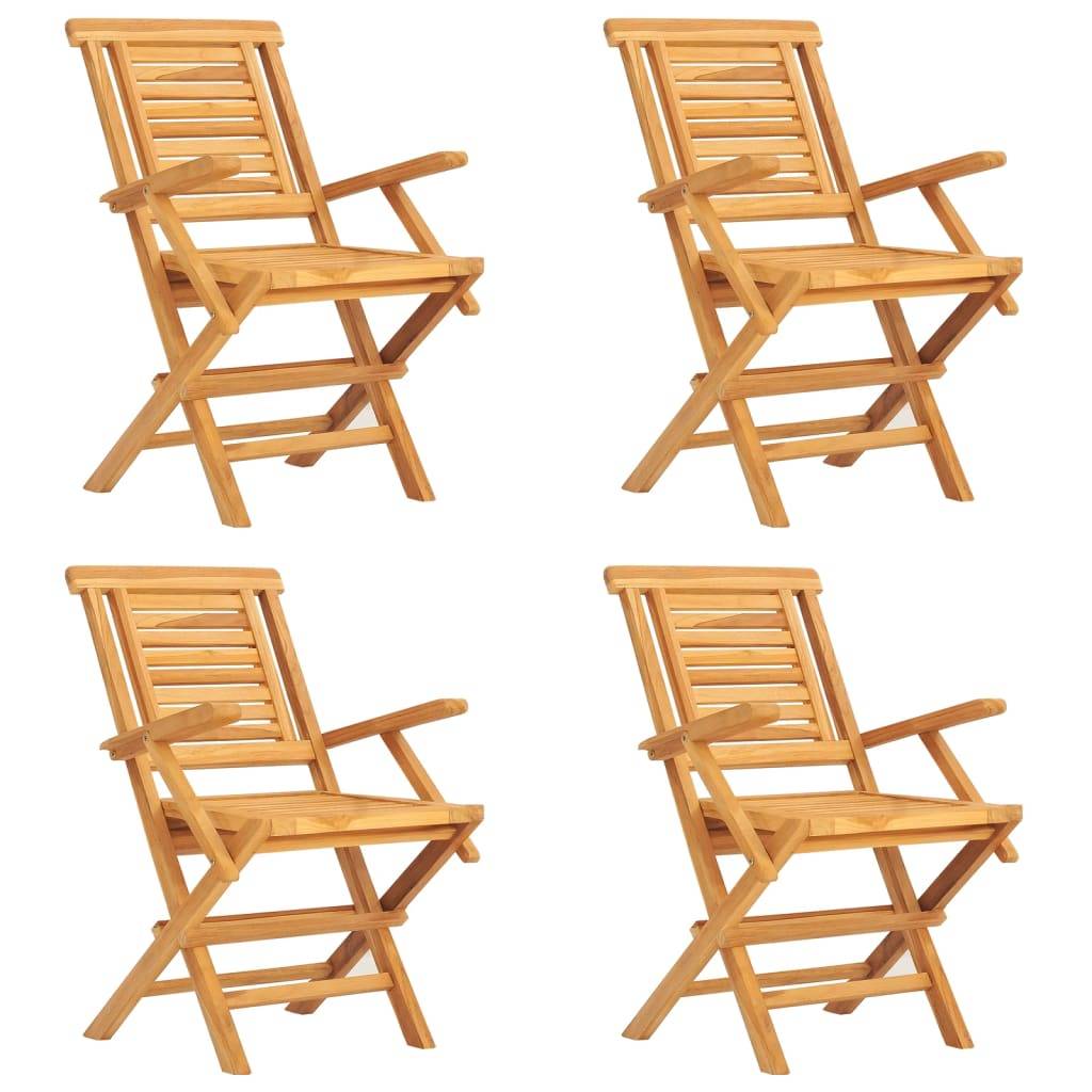 Ensemble de 5 pcs table de jardin avec chaises - mobilier de jardin Bois de teck massif - Image 3