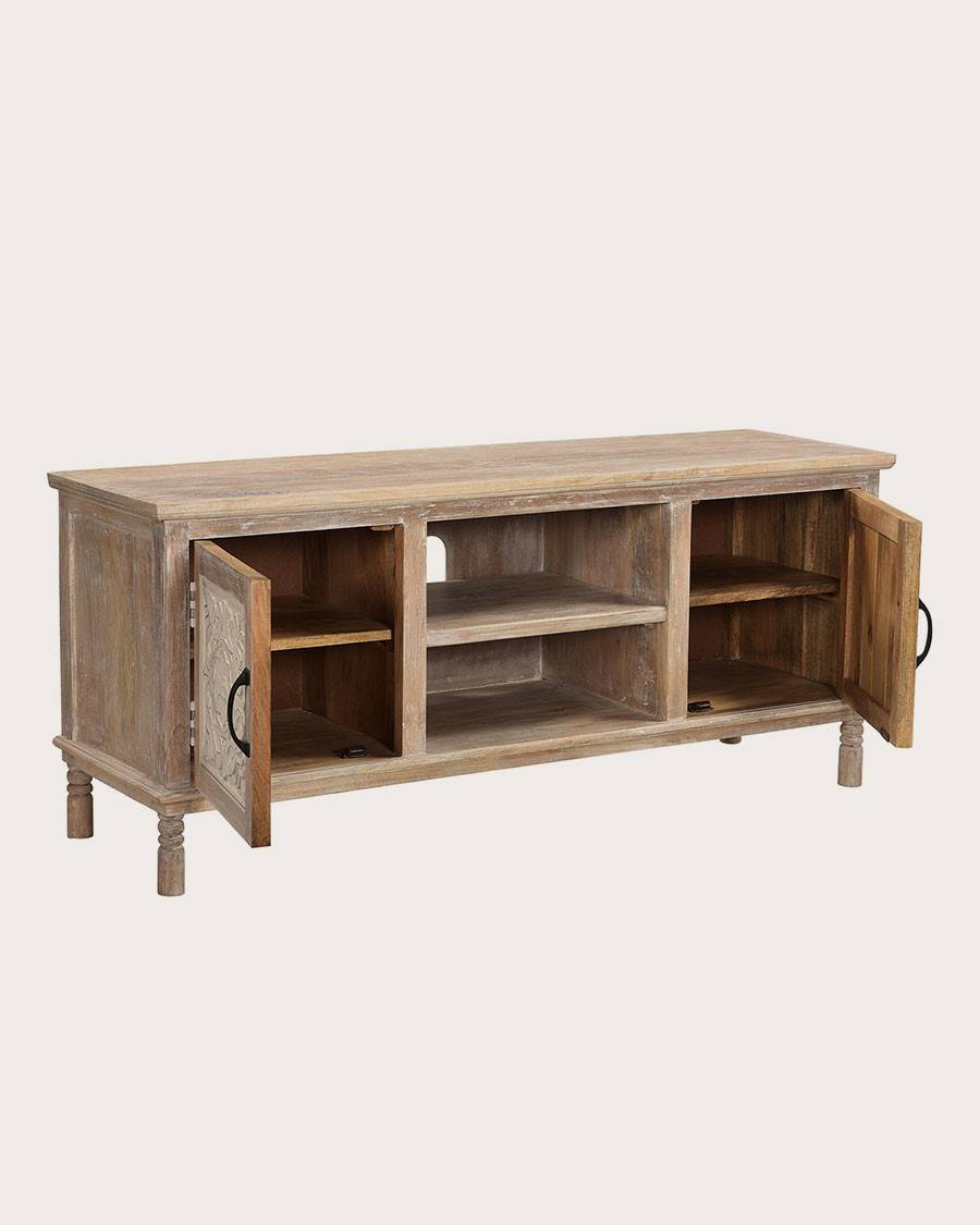 Mala - Meuble  en manguier massif sculpté 140 cm - UNIQKA - Image 4