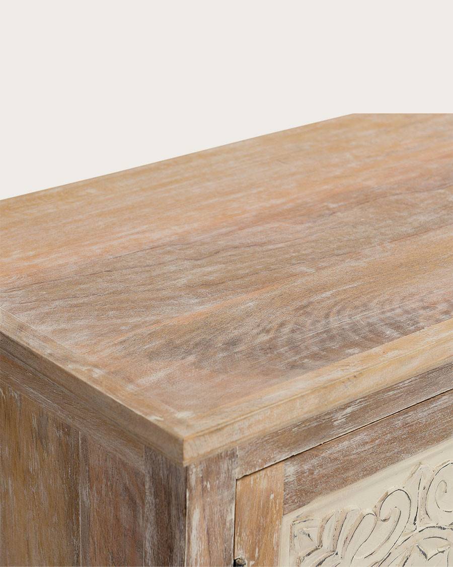 Mala - Meuble  en manguier massif sculpté 140 cm - UNIQKA - Image 8
