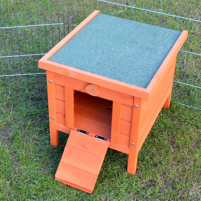Cage Clapier Enclos lapin Extérieur en Bois Haute Qualité pour lapins 51,5 x 42 x 43 cm « 083 Mini maison » - Image 1
