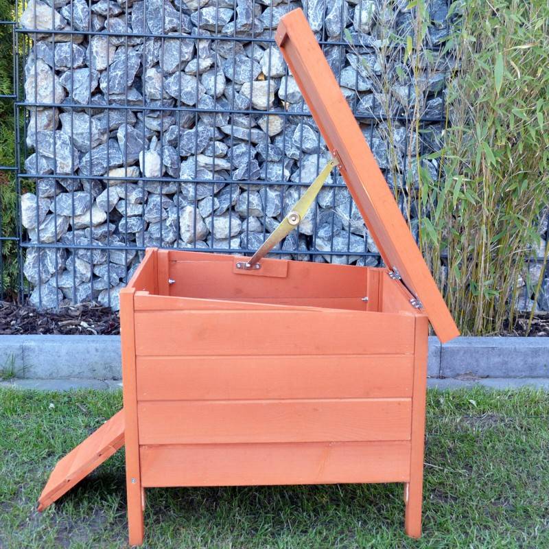 Cage Clapier Enclos lapin Extérieur en Bois Haute Qualité pour lapins 51,5 x 42 x 43 cm « 083 Mini maison » - Image 4
