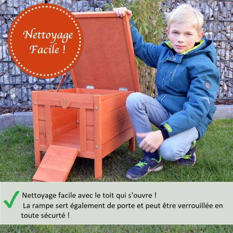 Cage Clapier Enclos lapin Extérieur en Bois Haute Qualité pour lapins 51,5 x 42 x 43 cm « 083 Mini maison » - Image 3