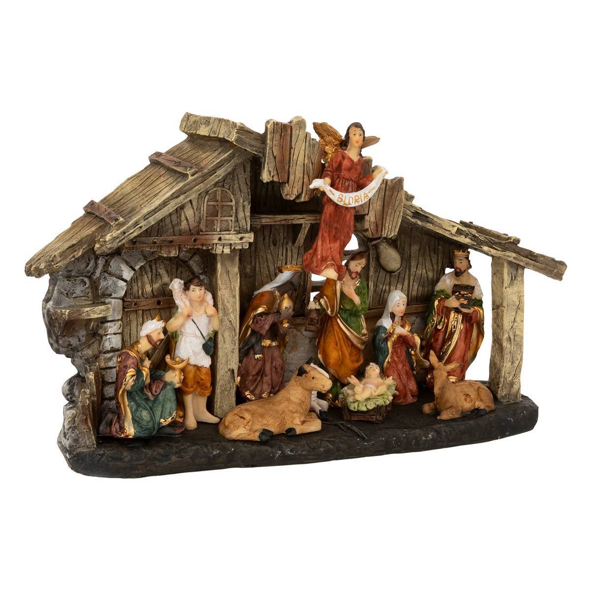 Fééric Lights & Christmas - Crèche 3 LED H.18cm avec 11 santons - Feeric Lights & Christmas