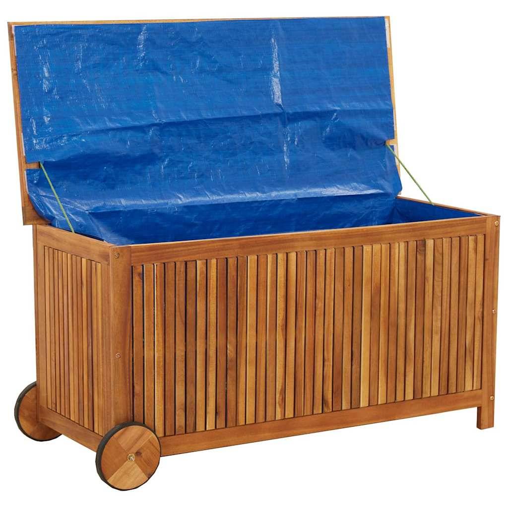 Coffre de rangement bois d'acacia naturel 113 x 50 x 58 cm - PANGIVO - Image 6