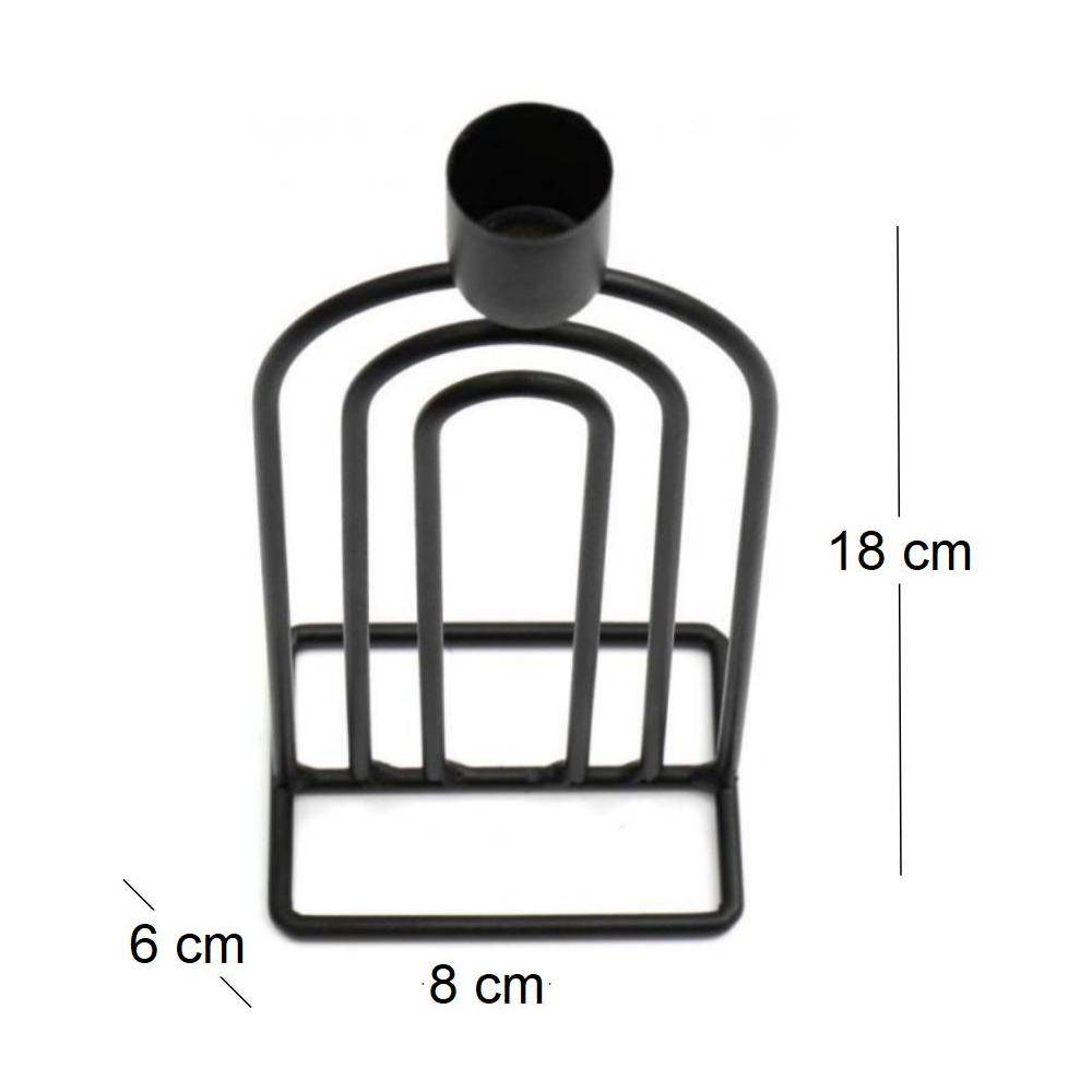 Sil - Bougeoir en fer 18 cm Abstract (Lot de 2) - Image 3