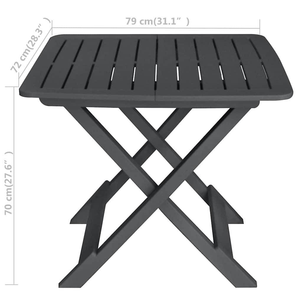 Vidaxl - Ensemble de bistro pliable 3 pcs-Salons de jardin Plastique Anthracite - Image 9