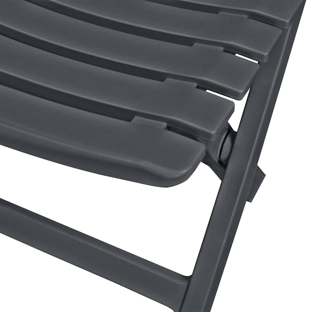 Vidaxl - Ensemble de bistro pliable 3 pcs-Salons de jardin Plastique Anthracite - Image 4