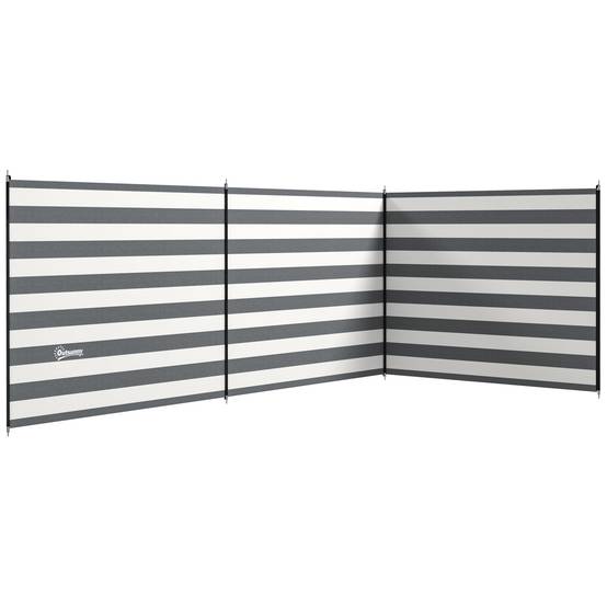 Paravent de camping polyester gris et blanc 540 x 150 cm - PANGIVO - Image 1