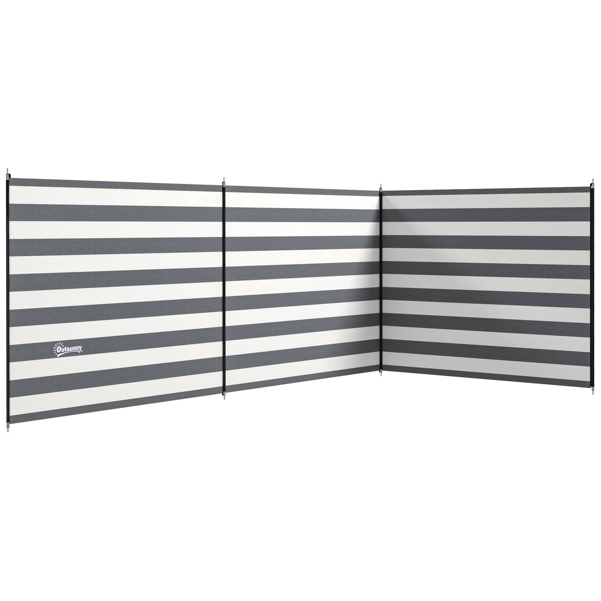 Paravent de camping polyester gris et blanc 540 x 150 cm - PANGIVO - Image 1
