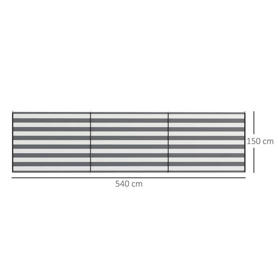 Paravent de camping polyester gris et blanc 540 x 150 cm - PANGIVO - Image 5