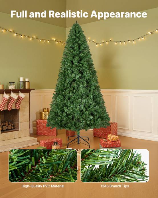 VEVOR Sapin de Noël Artificiel Arbre Décoration 220 cm avec 1346 Branches PVC - Image 3