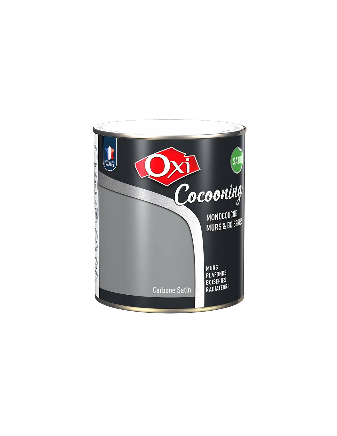 Oxi - Peinture Oxi Murs Et Boiseries Cocooning Satin Carbone 2,5l - Oxi