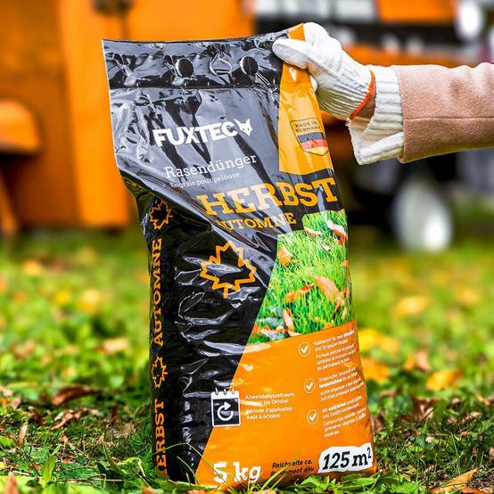 Engrais gazon automne FUXTEC FX-RDH5 riche en potassium sac 5 kg pour 250 m2 granulés solubles fabrication allemande - Image 4
