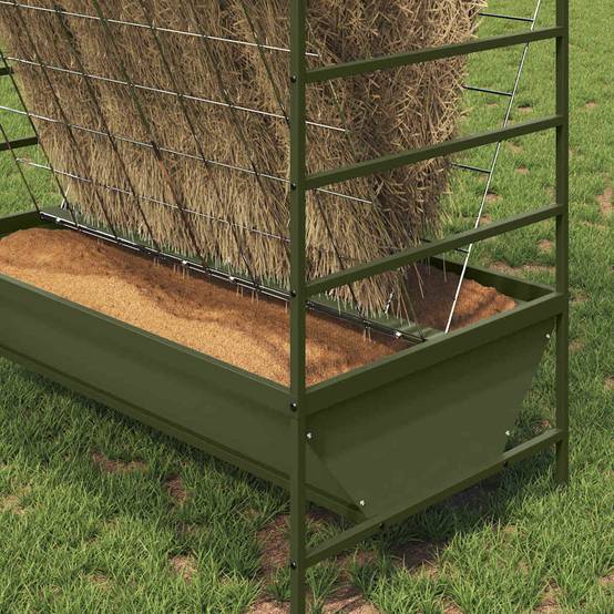 Mangeoire Bétail Métal 15kg Hauteur Idéale Pré Vert Olive - ComfortXL Outdoor Living - Image 4