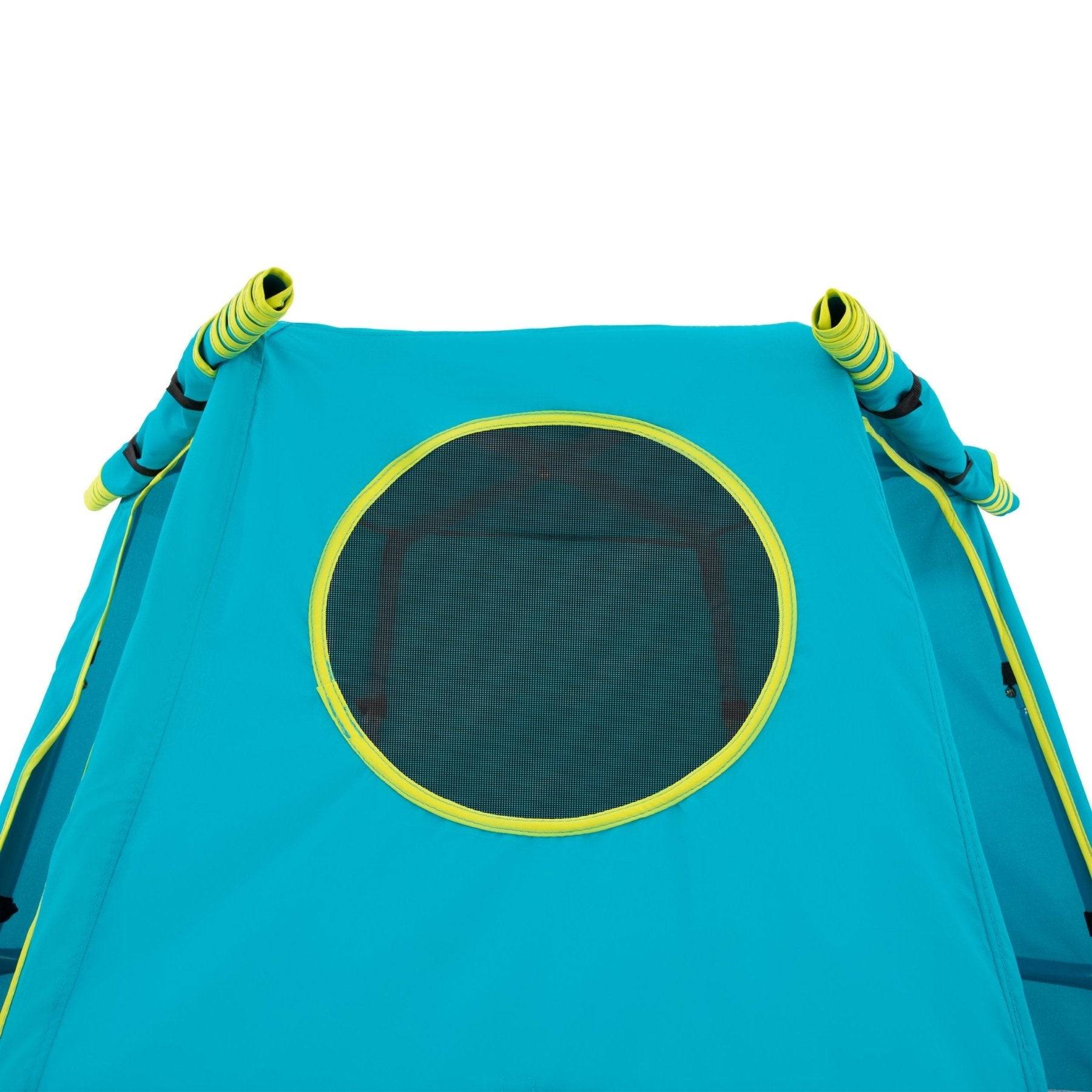 Tp Toys - Aire de jeux métal  EXPLORER TOUR bleu - tapis explorer - hublot - pont de singe - filet à grimper - kit d'ancrage h201 cm - Image 6