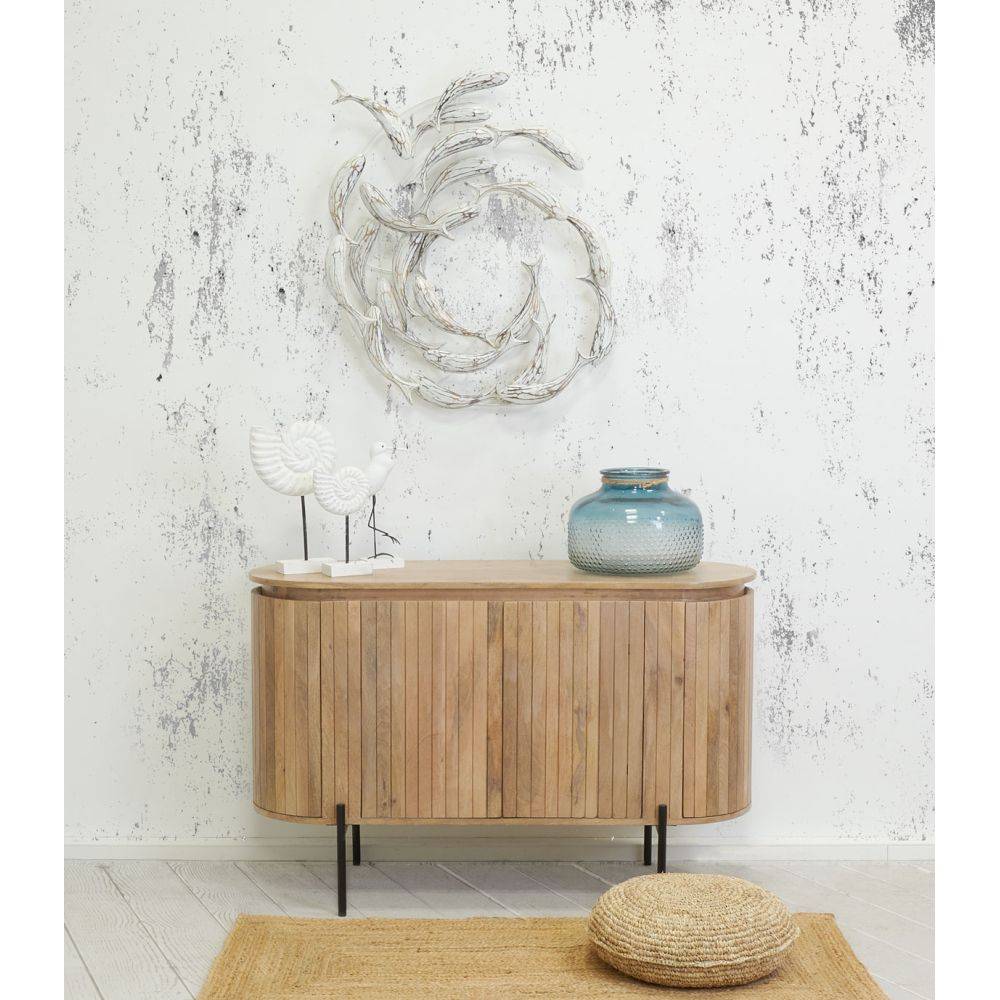 Aubry Gaspard - Banc de poissons en albasia Blanc antique - Image 2