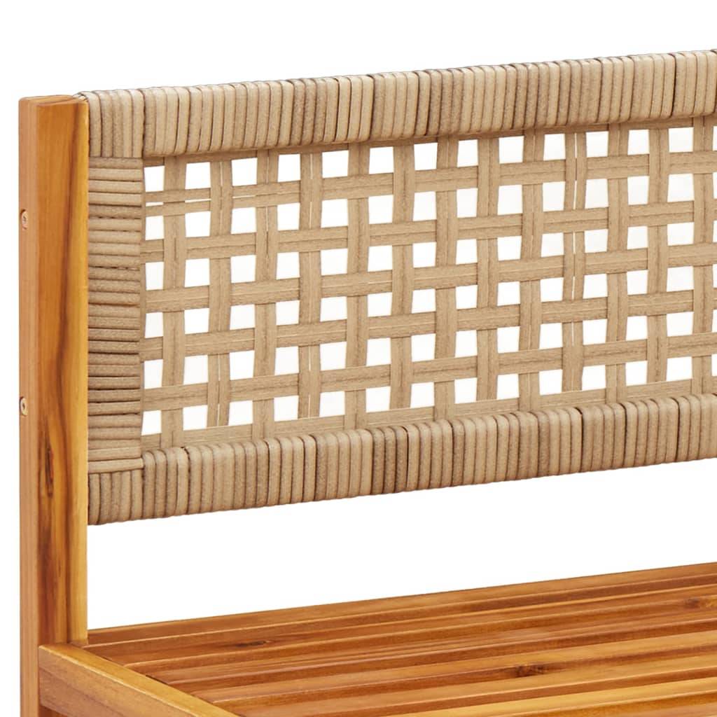 ComfortXL - Salon de Jardin Bas 5 Pièces Bois Acacia Massif et Dossier Rotin Tressé Coussins Épais Brun – ComfortXL Outdoor Living - Image 9