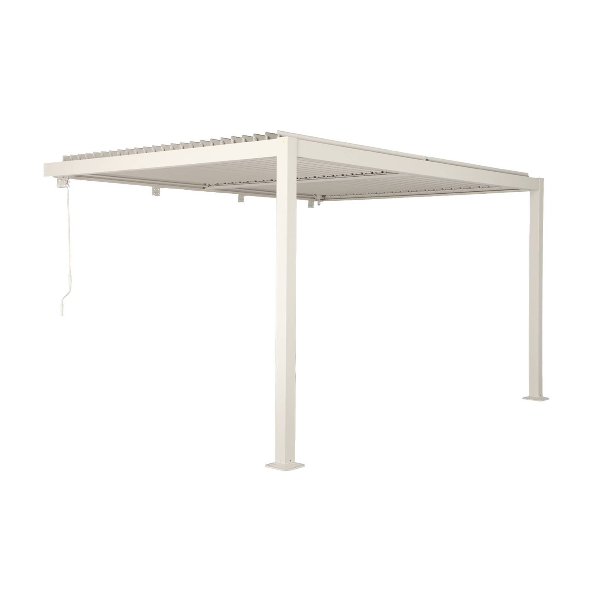 sweeek - Pergola bioclimatique aluminium adossée lames orientables 4x3m beige Palace | sweeek - Image 2