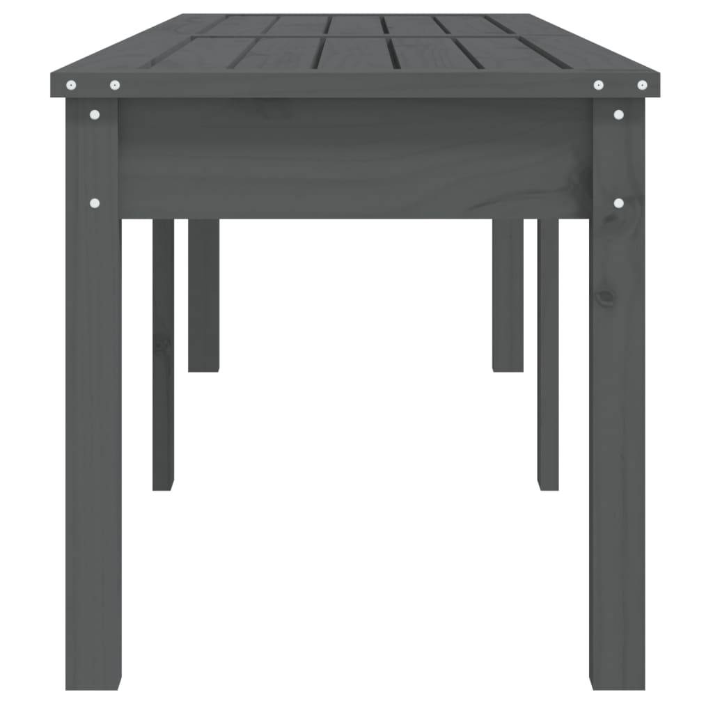 Maison Chic - Banc de jardin - Banc d'extérieur - Banquette à 2 places gris 159,5x44x45cm bois massif de pin - Image 5