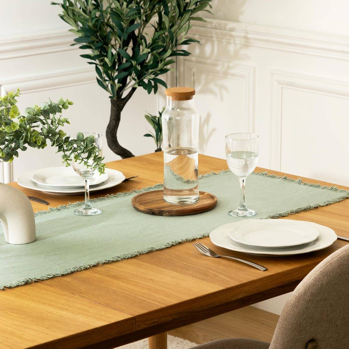 Chemin de Table "Maha" 38x140cm Menthe - Image 3
