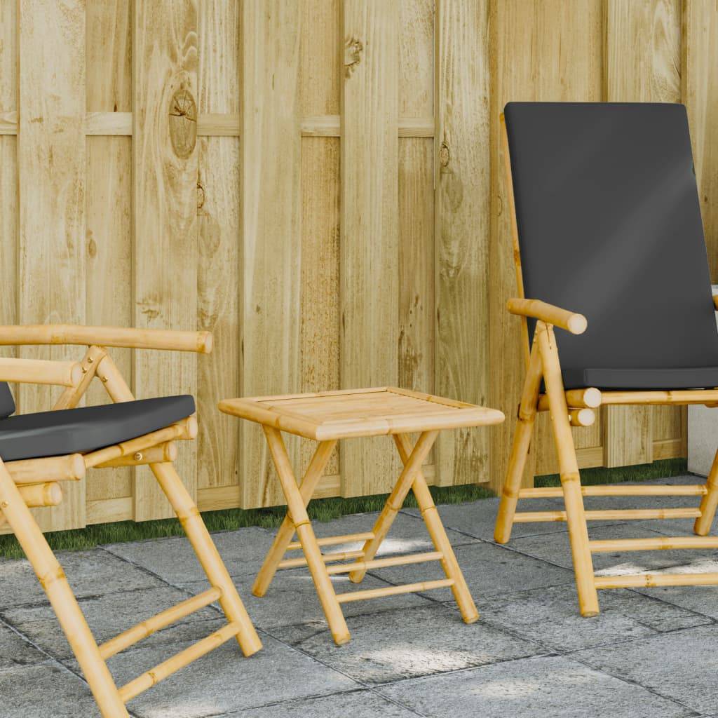 Table d'Appoint Pliable en Bambou 45x45cm, Petite Table de Jardin Carrée et Nomade – ComfortXL Outdoor Living - Image 1